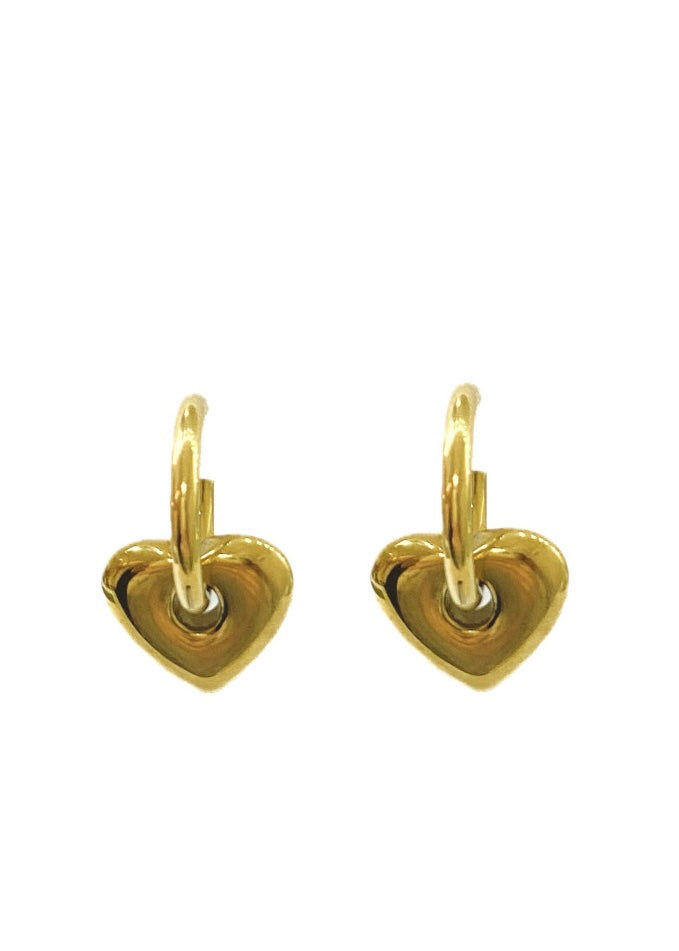 Golden heart earrings