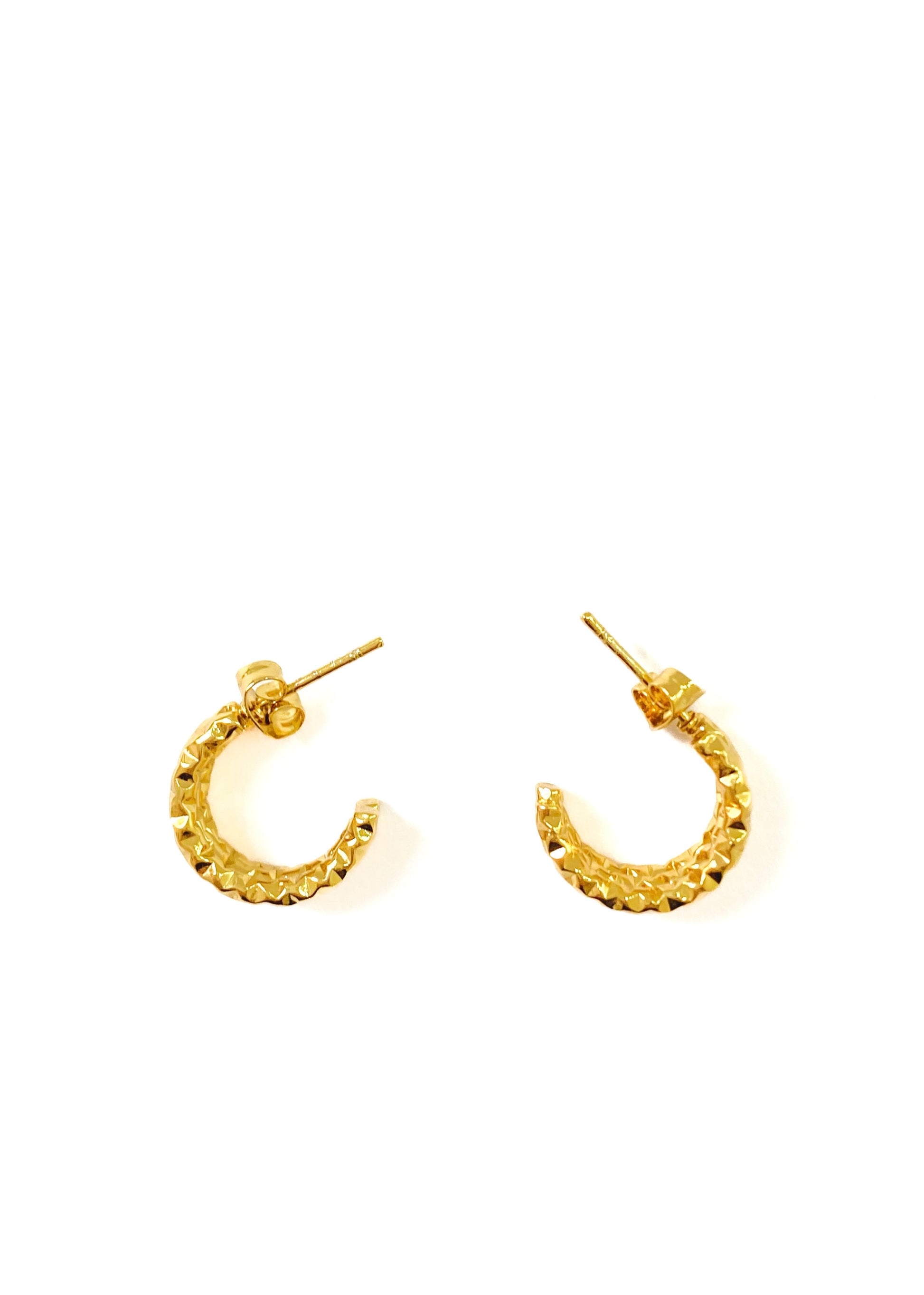 Mini rough golden earrings