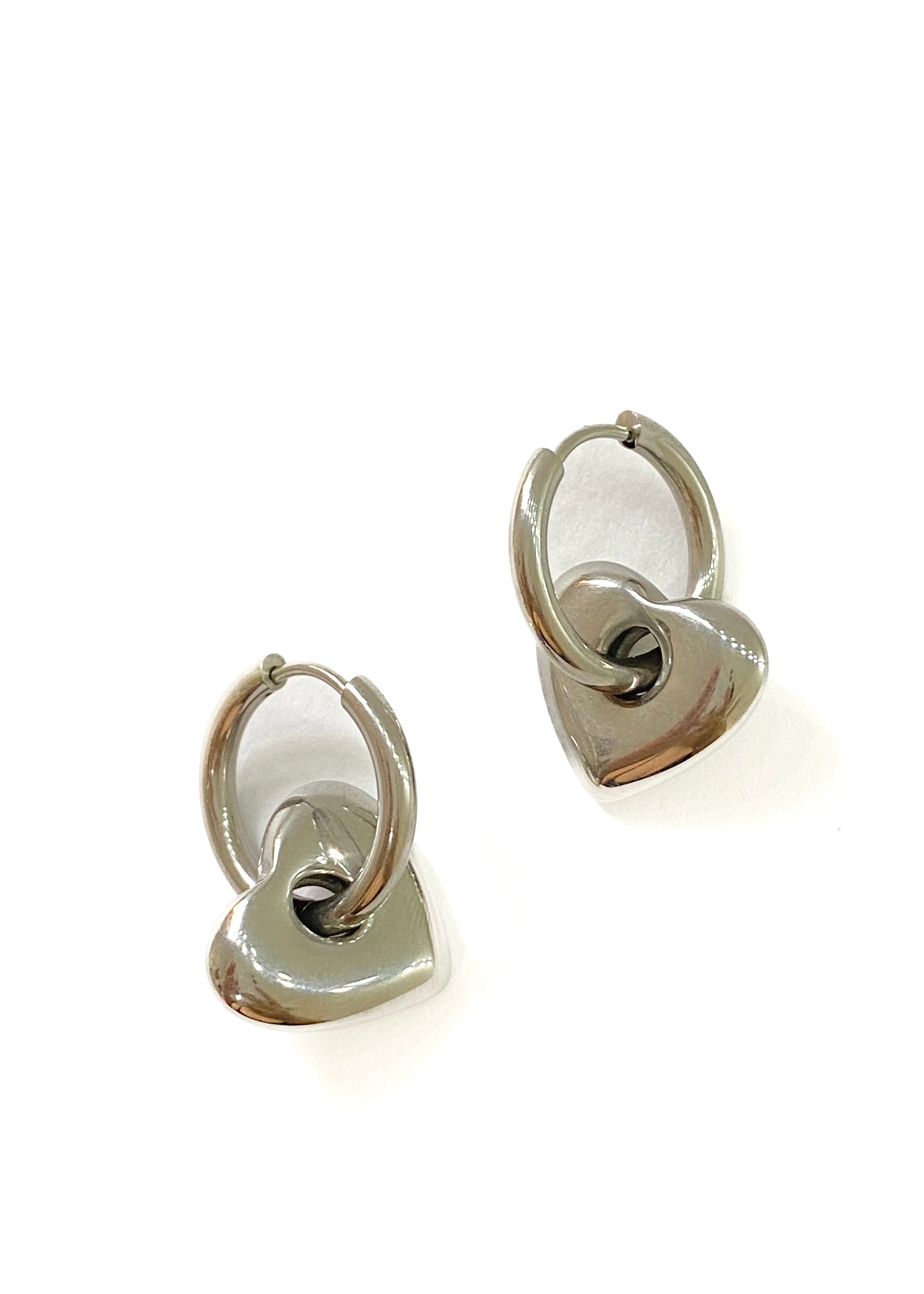 Silver heart earrings