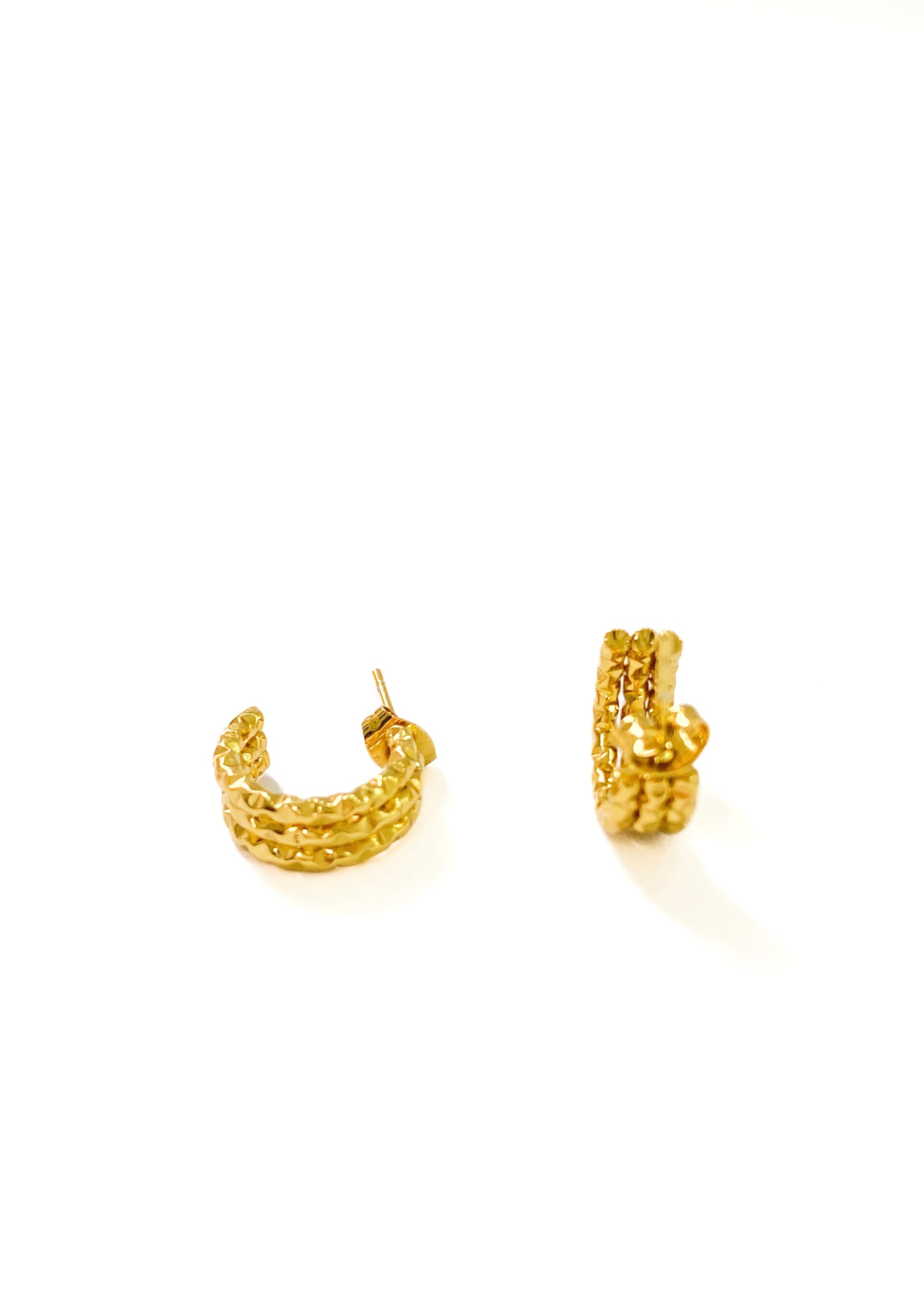 Mini rough golden earrings