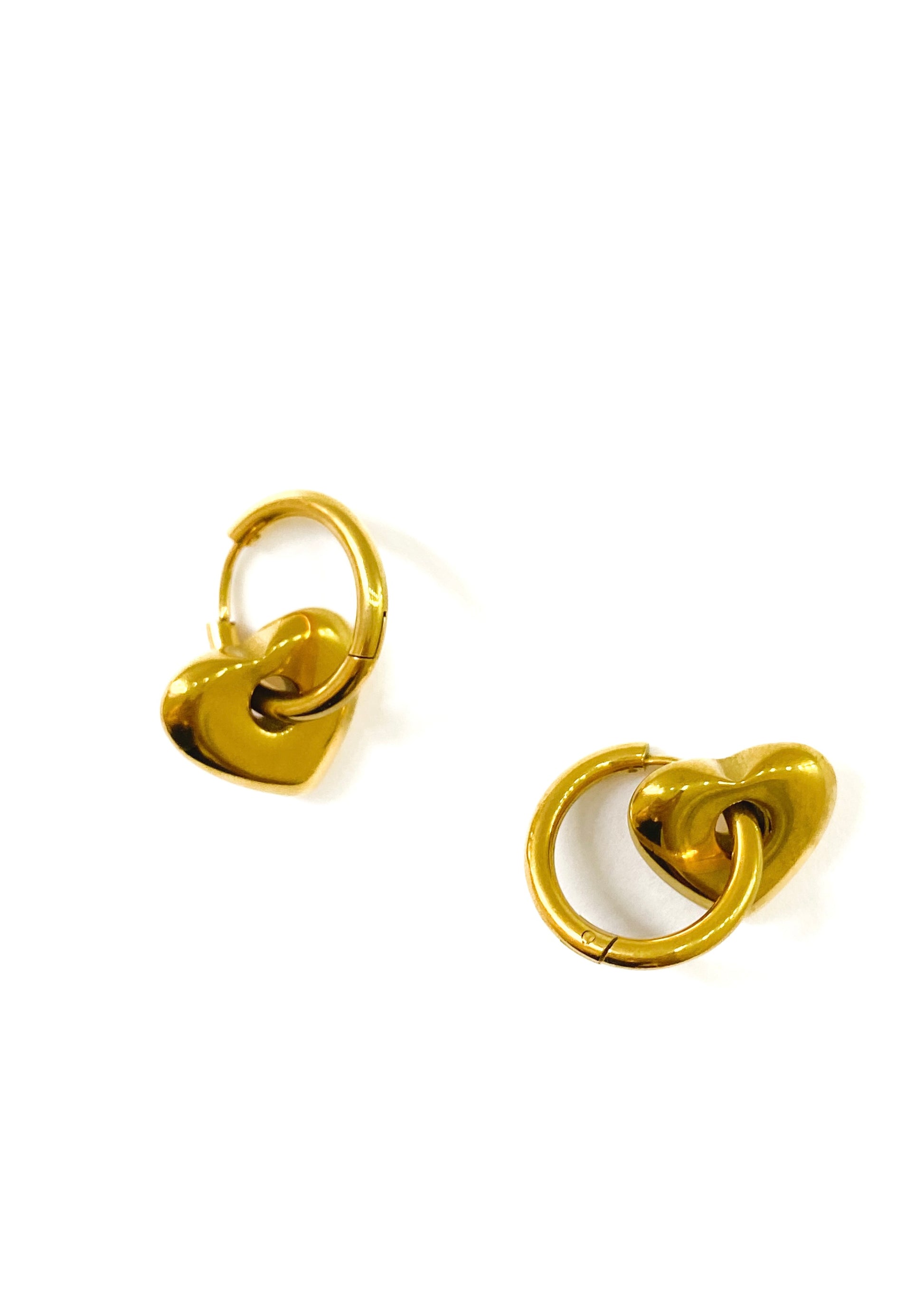 Golden heart earrings