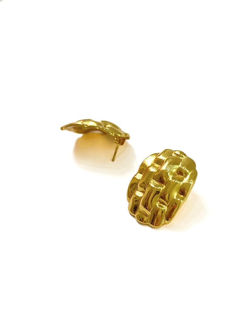 Apple pie golden earrings