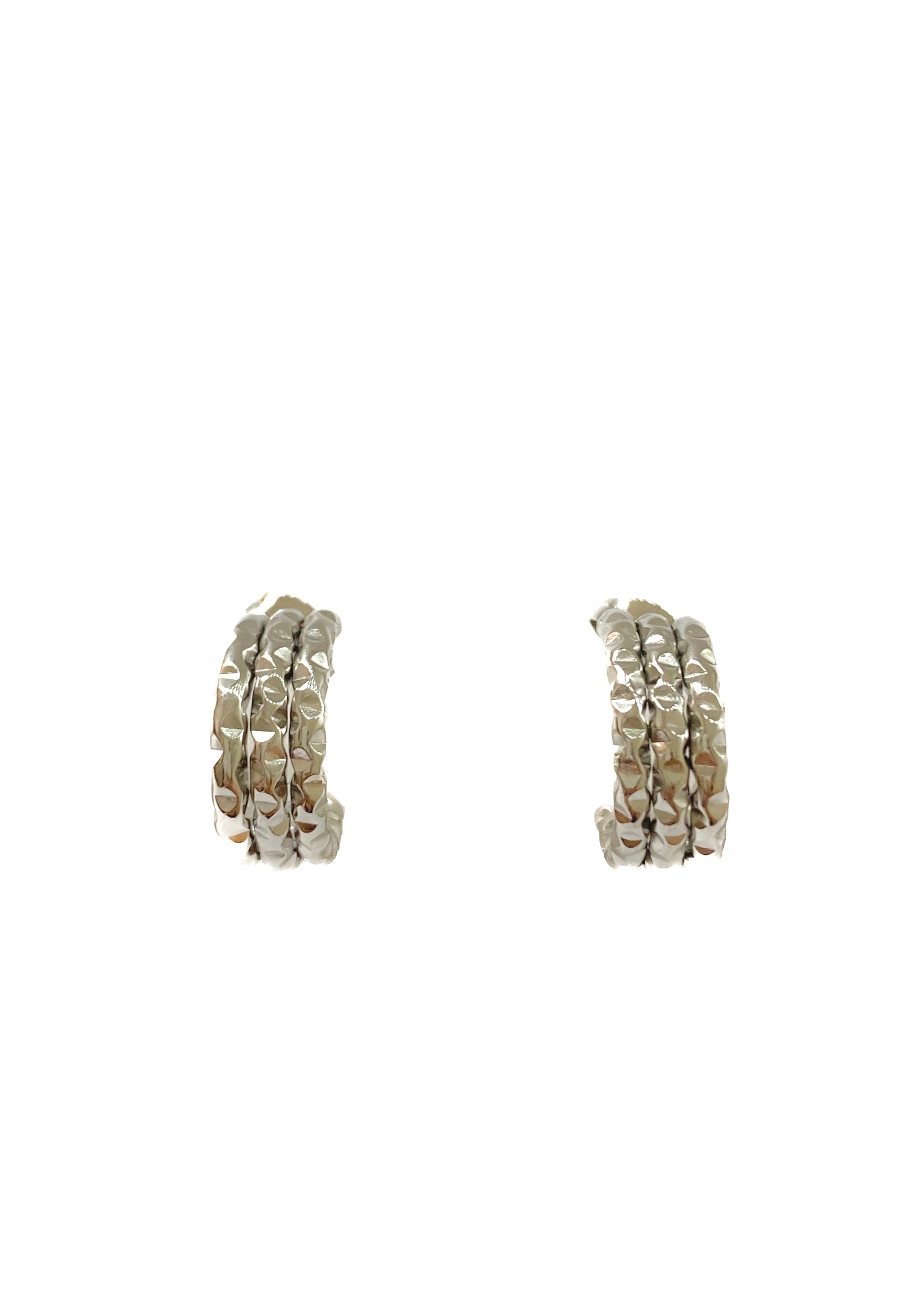Mini rough silver earrings.