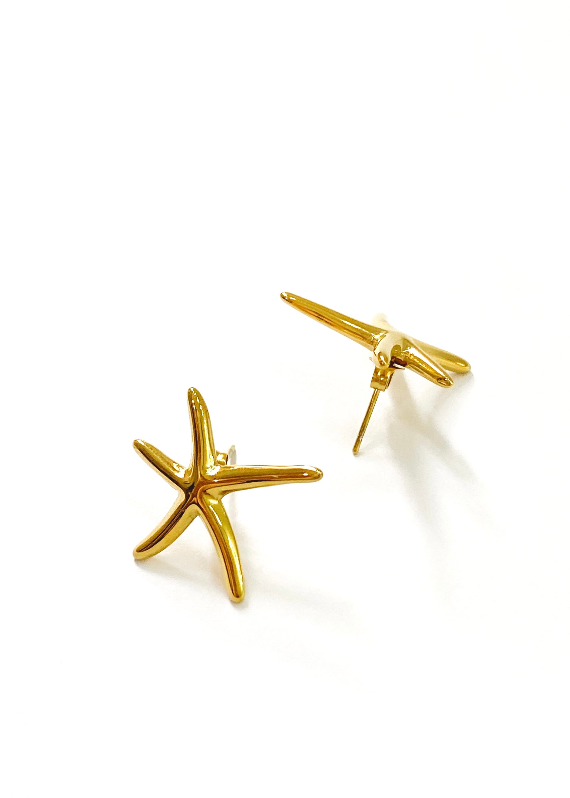 Starfish earrings golden