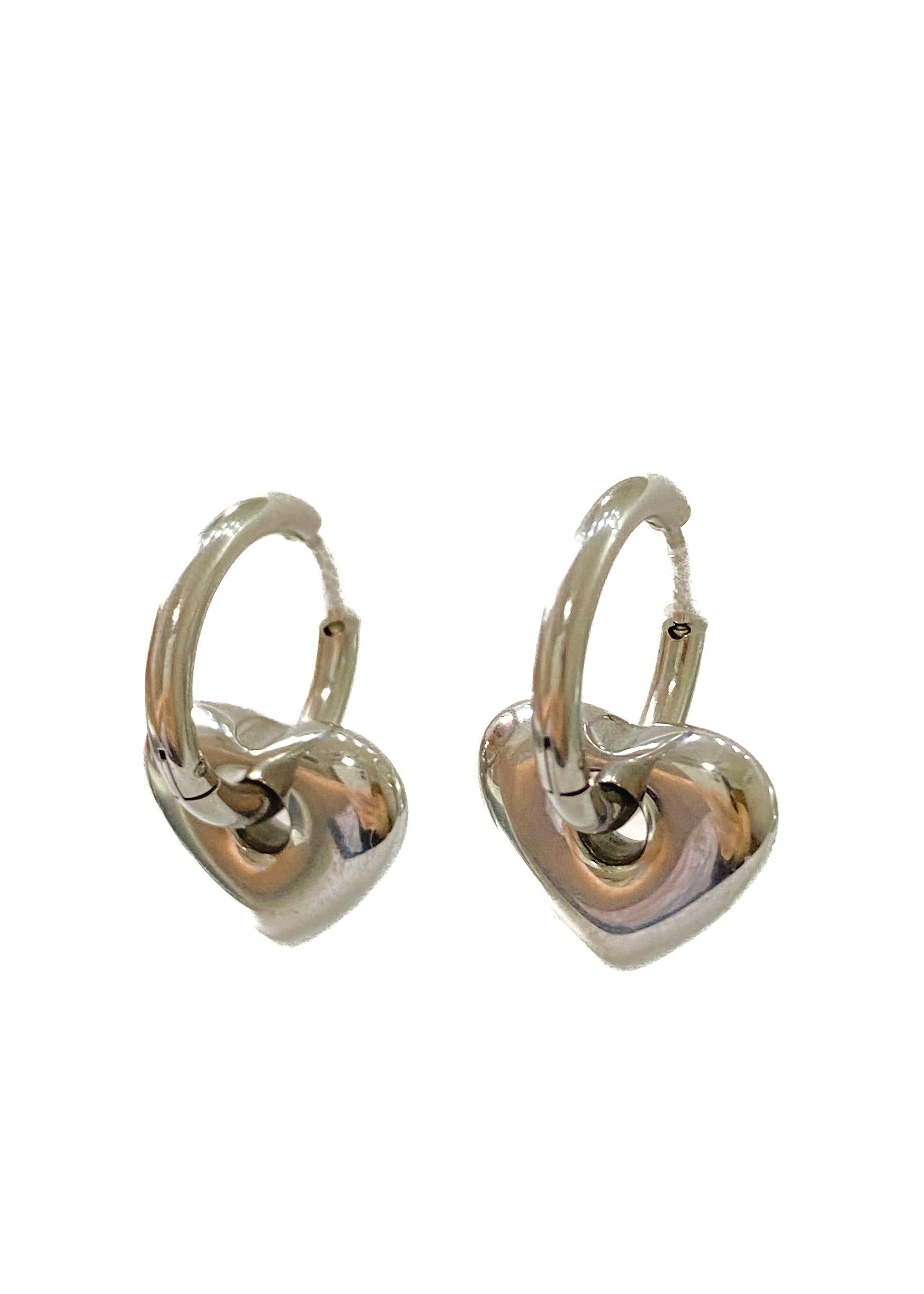 Silver heart earrings